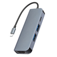 High quality 4 in 1 Type-C Hub Multiport Dock Station with 4K HDMI USB3.0  USB-C PD Charging Adapter for Macbook Pro